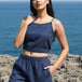 Blue Linen Shorts Co-ord Set