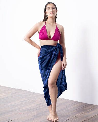 Deep Ocean Blue Sarong Combo Set