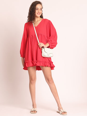 Ruby Ruffle Dress