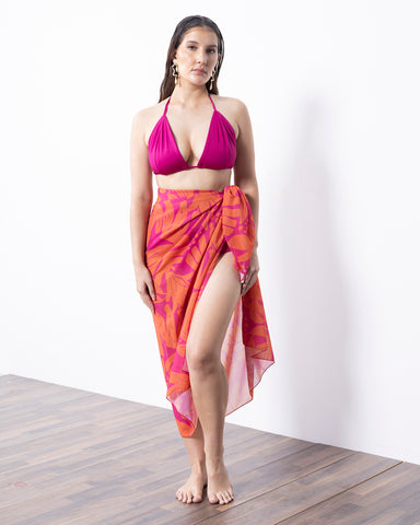 Sunset & Hibiscus Sarong 2 pc sarong set
