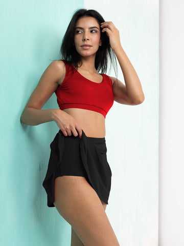 Crimson Midnight Skirt &amp; Crop Top Set