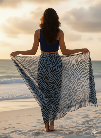 Electric Zebra Georgette Sarong