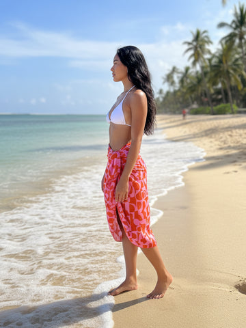 Sunset Geo Satin Sarong