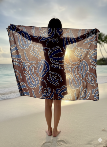 Indigo Earth Abstract Rayon Sarong