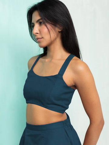 Emerald Tide Skirt & Crop Top Co-Ord Set