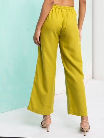 Olive Glow Tie-Up Co-Ord Set