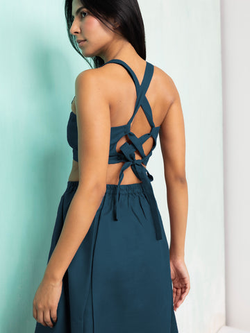 Emerald Tide Skirt & Crop Top Co-Ord Set