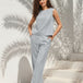 Blue Linen Trouser Co-ord Set