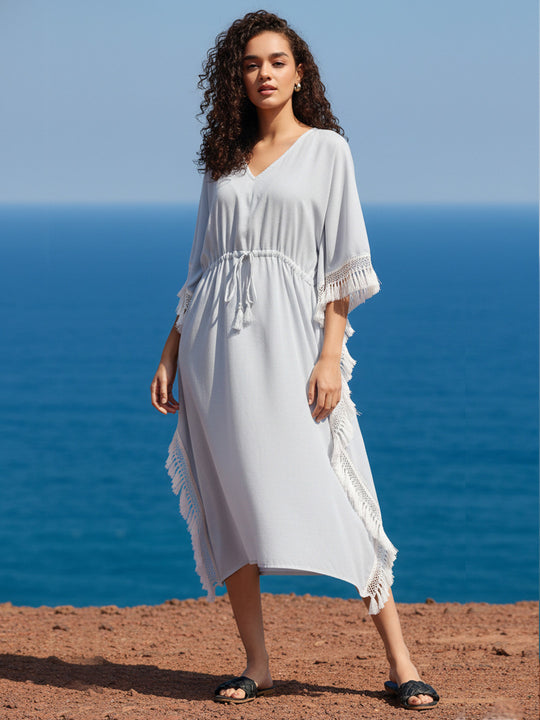 Blue Solid Kaftan Dress – AIWW-231B