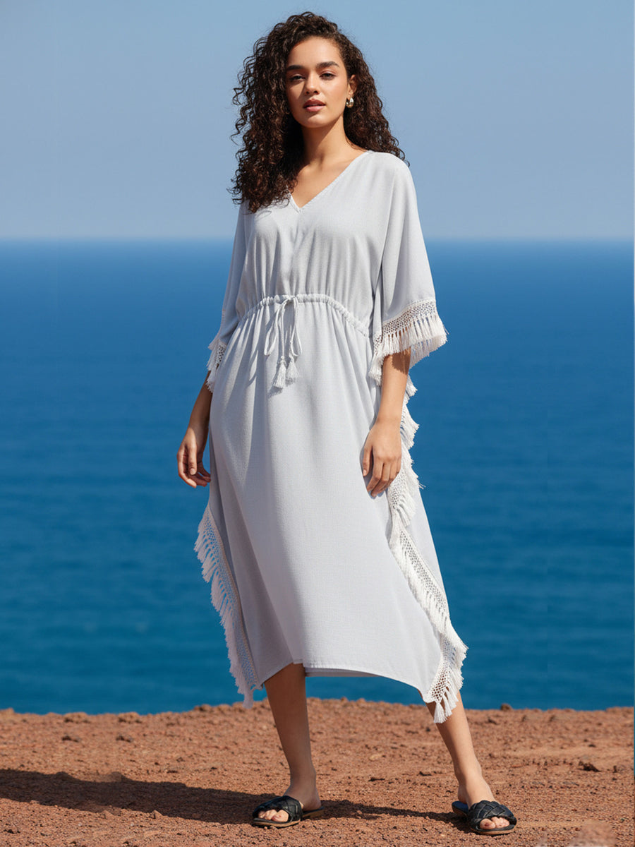 Blue Solid Kaftan Dress – AIWW-231B
