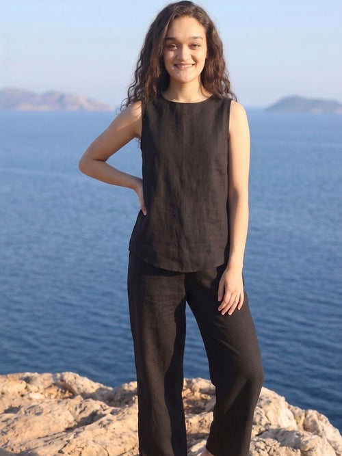 Black Cotton Trouser Co-ord Set – AIWW-249Q