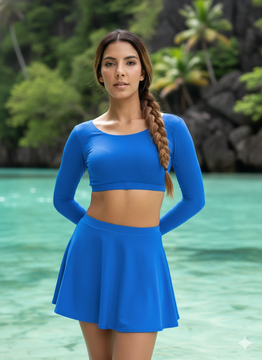 Women Swimwear Surf Skirt Swim Set