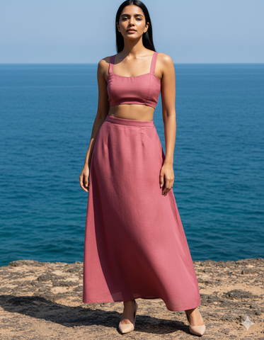 Mauve Muse Tie-Up Co-Ord Set