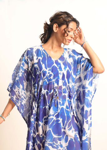 The Azure Lagoon 2-Piece Bodysuit & Kaftan Set