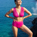 Pink Solid Bikini Set