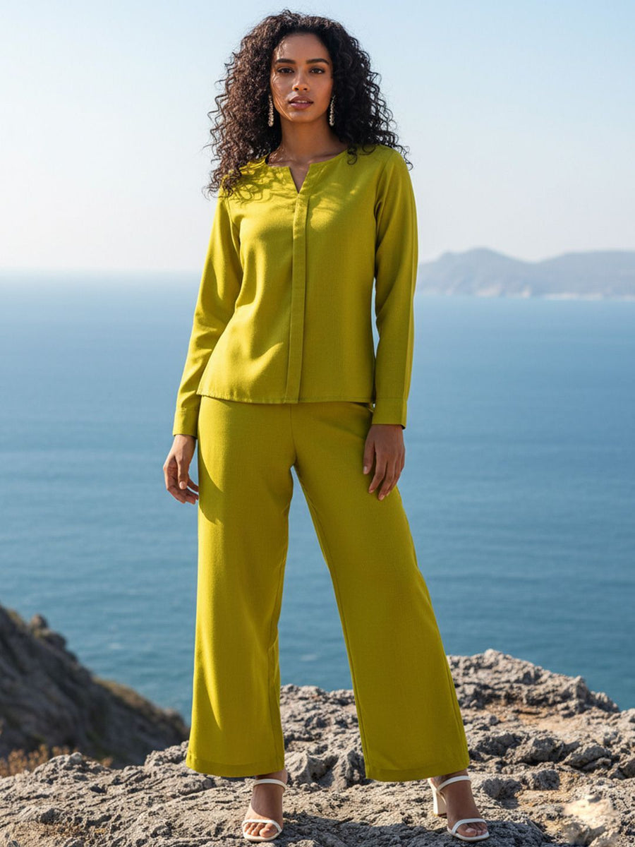 Green Linen Trouser Co-ord Set – AIWW-246C