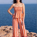 Orange Bandeau Stripe Palazzo Co-ord Set