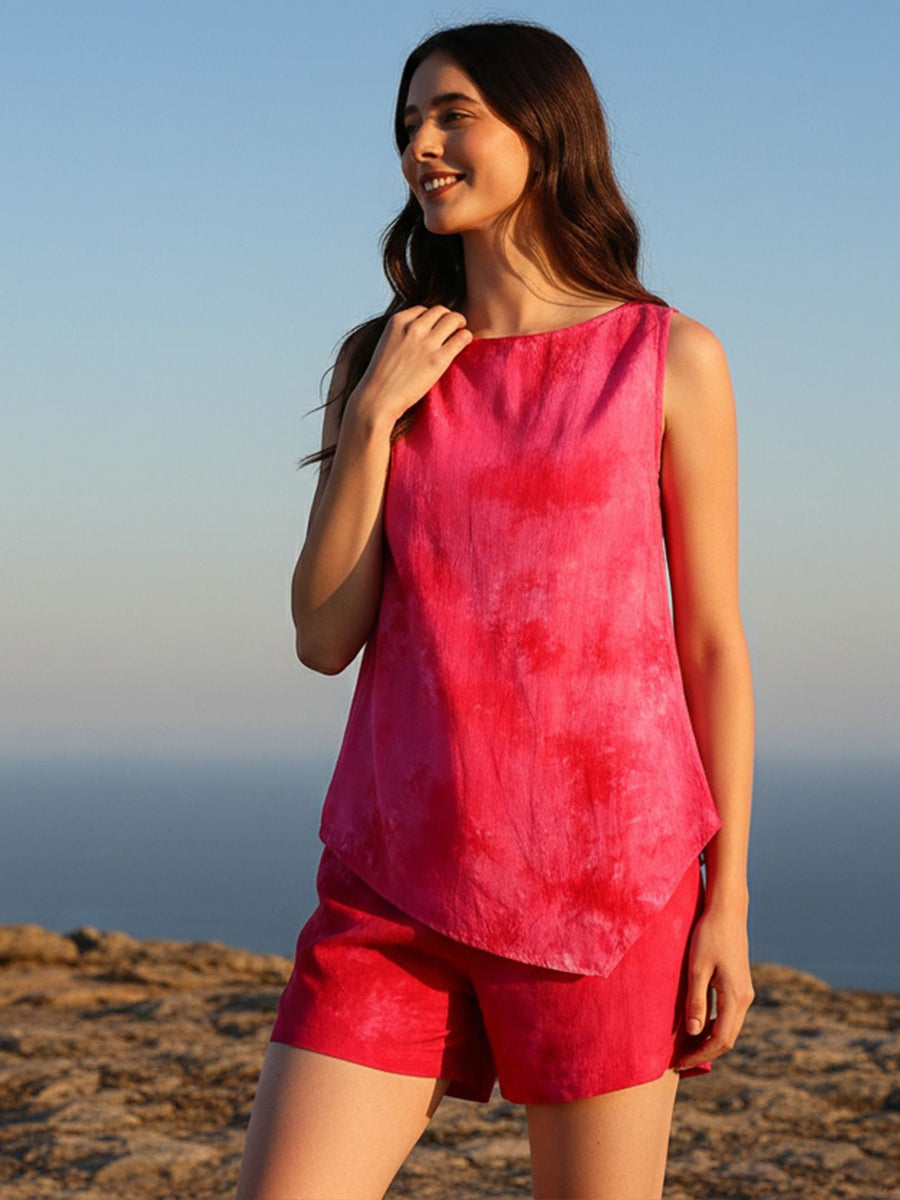 Pink Tie & Dye Shorts Co-ord Set – AIWW-289A