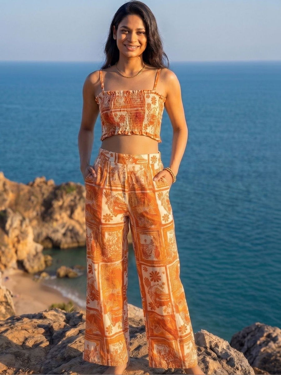 Sunset Mosaic Print Co-ord Set – AIBW-157L
