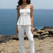 White Textured Palazzo Co-ord Set