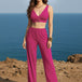 Fuchsia Solid Palazzo Co-ord Set