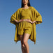 Green Linen Co-ord Set with Robe