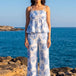 White Tropical Print Trouser Co-ord Set