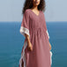Mauve Solid Kaftan Dress