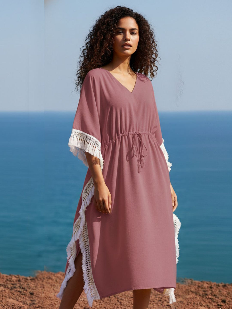 Mauve Solid Kaftan Dress – AIWW-231E