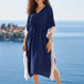 Navy Blue Solid Kaftan Dress