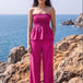 Fuchsia Bandeau Cotton Palazzo Co-ord Set