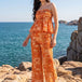 Orange Tropical Print Trouser Co-ord Set