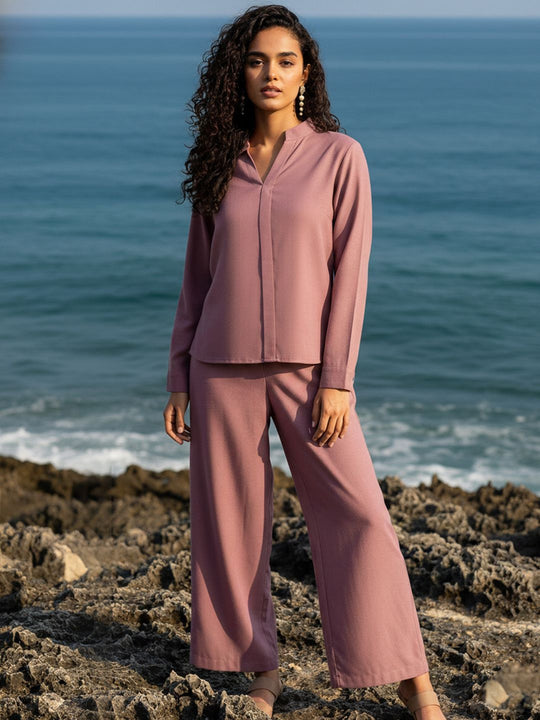 Mauve Linen Trouser Co-ord Set – AIWW-246B