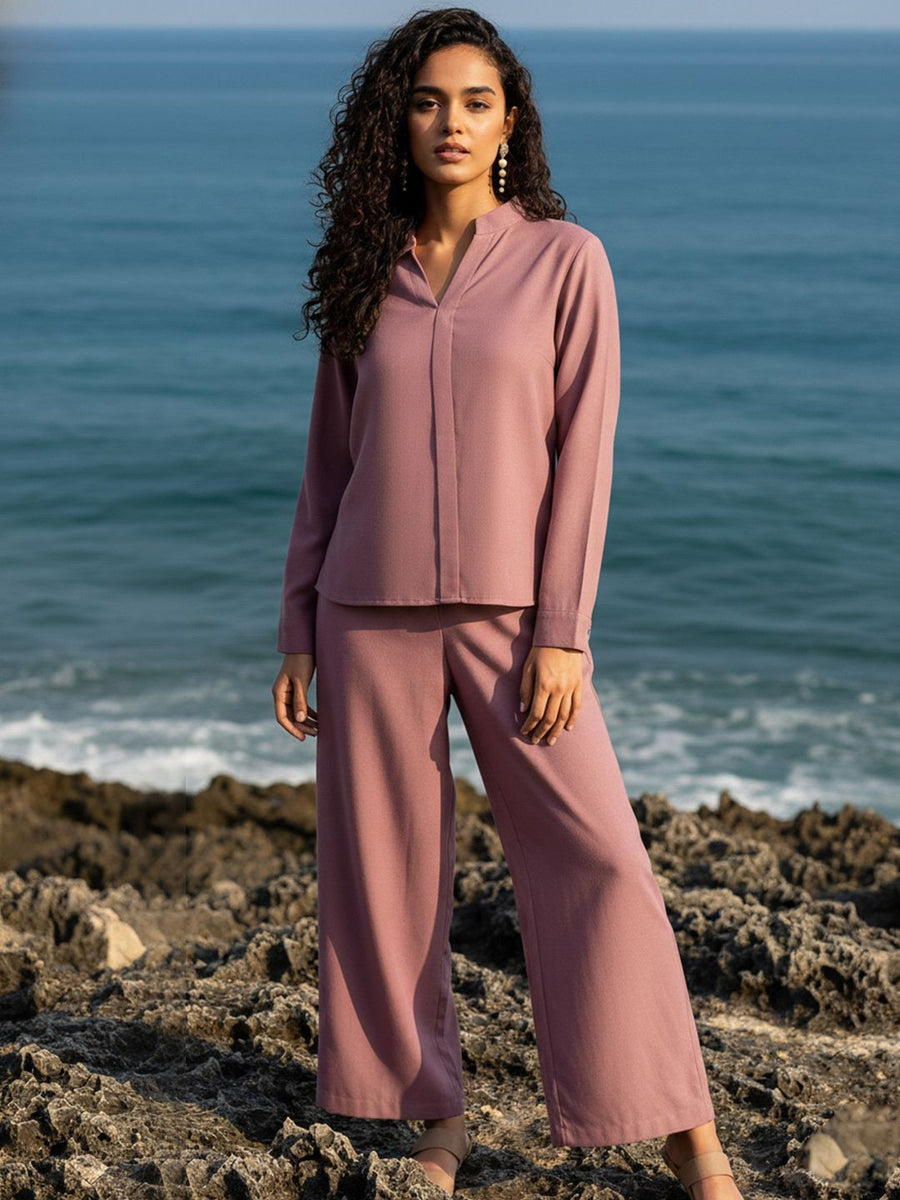 Mauve Linen Trouser Co-ord Set – AIWW-246B