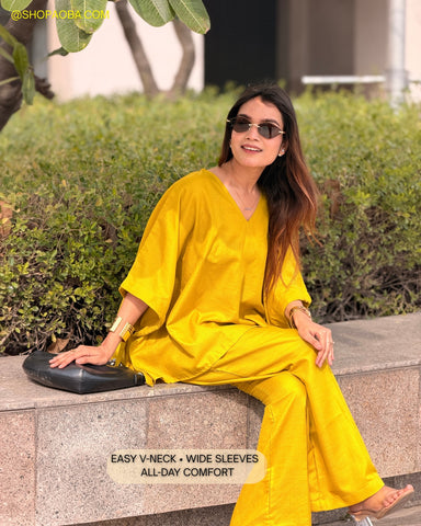 Olive Glow Tie-Up Co-Ord Set