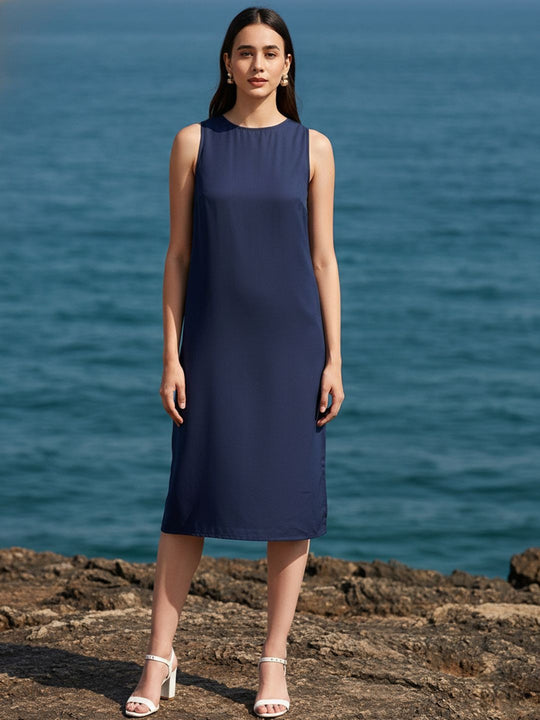 Blue Solid Dress – AIWW-282B